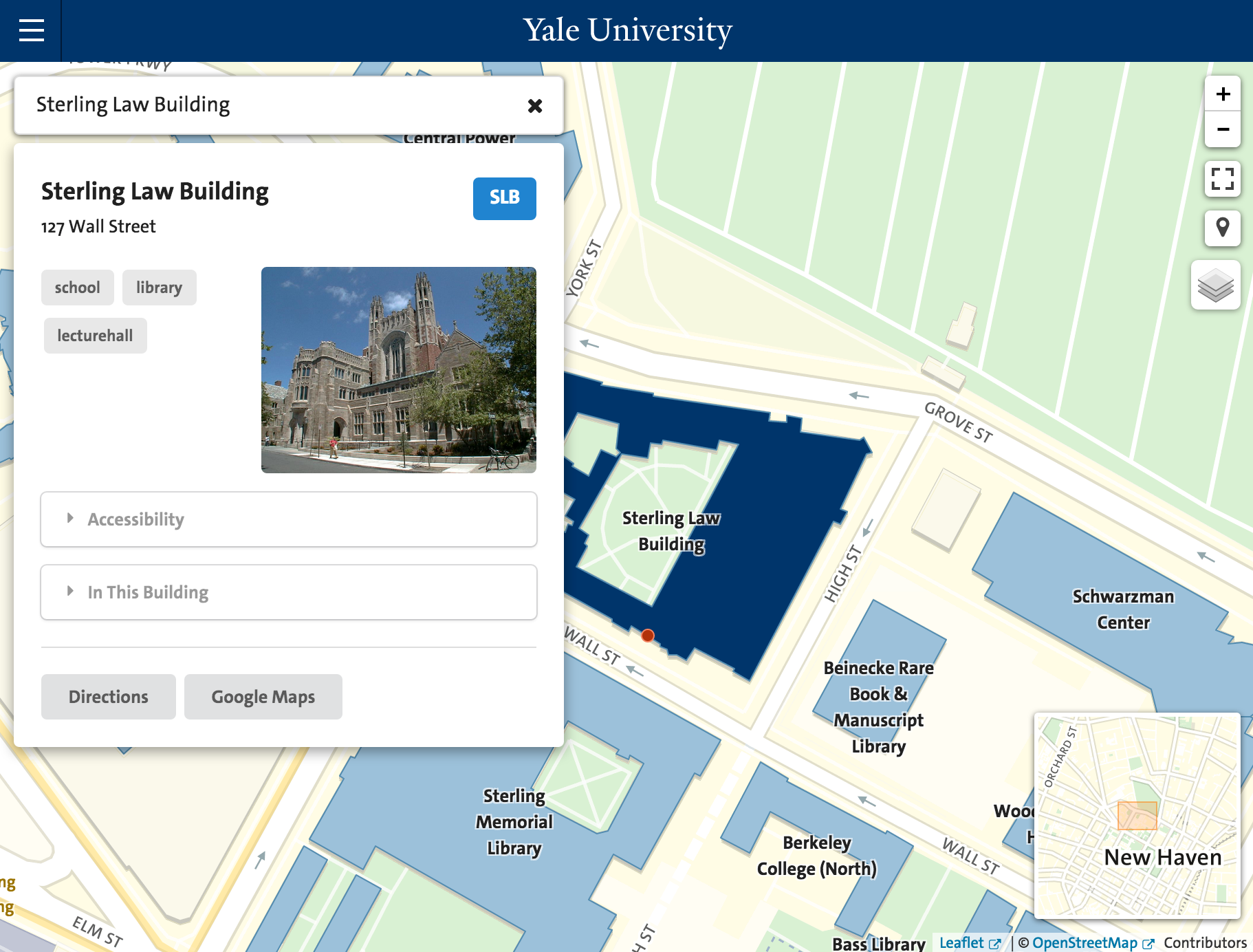 Yale University Campus Map